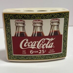 Coca-Cola Retro Ceramic Toothbrush Holder with Red and Cream Design Coke